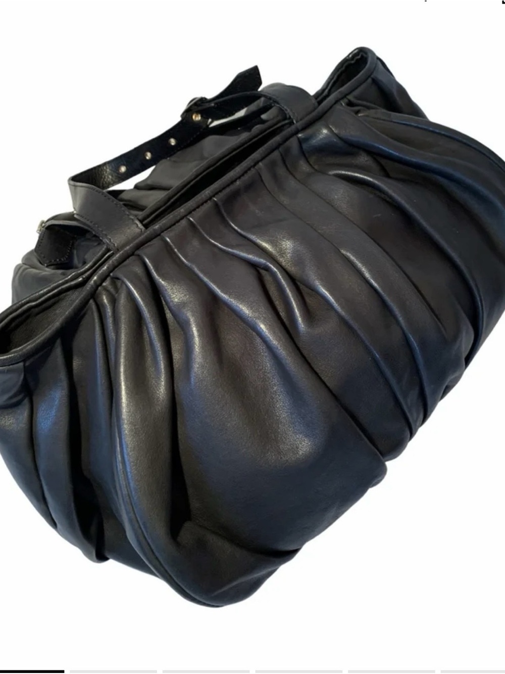 KALLISTÉ Large Soft Black Pleated Leather Tote! Made in Italy! Roomy! - Picture 10 of 15